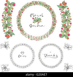 Vector floral frame ronde design. Illustration de Vecteur