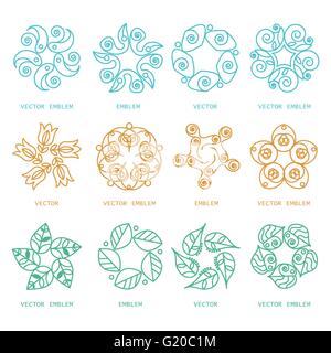 Vector set de modèles de conception de logo et de symboles dans un style linéaire Illustration de Vecteur