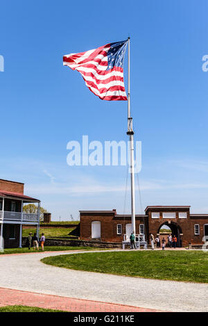 15 star-15 stripe drapeau des États-Unis, le fort McHenry National Park, Baltimore, MD Banque D'Images