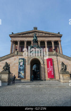 Musée de l'Alte Nationalgalerie sur Museumsinsel (île des Musées) bâtiment néoclassique 1876 Friedrich August Stüler Architecte, Berlin Banque D'Images