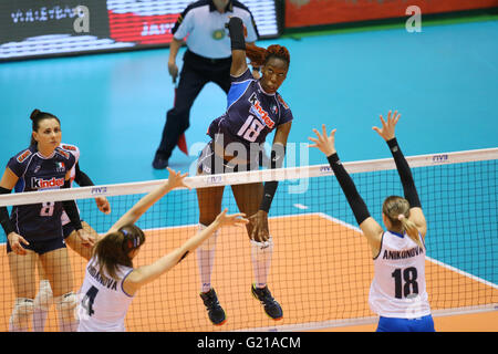 Tokyo Metropolitan Gymnasium, Tokyo, Japon. 22 mai, 2016. Paola Egonu (ITA), 22 mai 2016 - Volley-ball : Women's Volleyball World final pour la qualification aux Jeux Olympiques de Rio de Janeiro 2016 match entre l'Italie 3-0 Kazakhstan à Tokyo Metropolitan Gymnasium, Tokyo, Japon. © YUTAKA/AFLO SPORT/Alamy Live News Banque D'Images