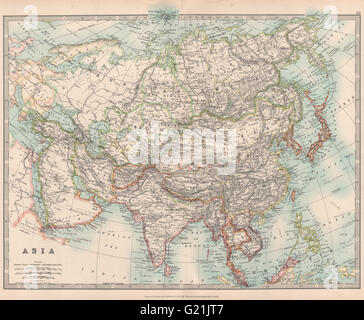 Asie Empire chinois surimprimées w/ en raison de l'abdication de l'empereur 1912 map Banque D'Images