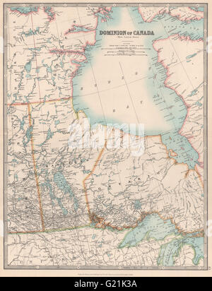 La BAIE D'HUDSON ET LE CENTRE DU CANADA. Au Manitoba. Le nord de l'Ontario. JOHNSTON, 1912 map Banque D'Images