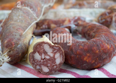 Soppressata salami calabrese traditionnels Banque D'Images