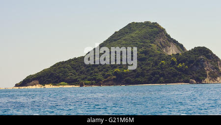 Marathonisi île où les tortues de mer Caretta pond ses oeufs Banque D'Images