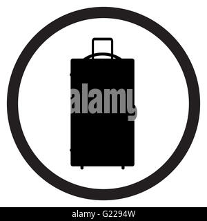 Assurance icon noir blanc. Valise sac de voyage et de bagages, bagages ou de bagages isolés. Vector illustration design plat Banque D'Images