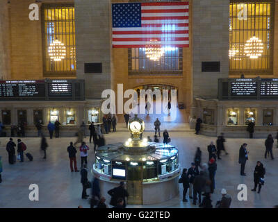 La ville de New York, Grand Central Station, Metro North, New Haven Line, ligne de la rivière Hudson, le hall principal Banque D'Images