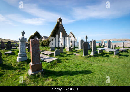 Ruine d'une église du 17ème siècle par la plage de Balnakeil, près de Durness à Sutherland Scotland UK Banque D'Images