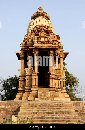 Vue frontale de Chaturbhuj Temple, Khajuraho, Madhya Pradesh, Inde, Asie Banque D'Images
