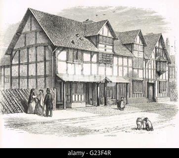 John Shakespeare's House, Lieu de naissance de Shakespeare, Henley Road, Stratford-upon-Avon, Warwickshire Banque D'Images