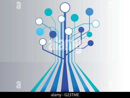 Illustration Vecteur de fond avec des lignes bleues et structure de l'arborescence comme modèle pour les présentations Illustration de Vecteur