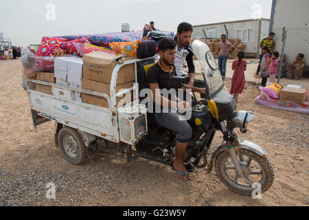 Point de distribution non alimentaire 8000 Personnes déplacées à l'intérieur du peuple iraquien à Khanaqin, camp de réfugiés du nord de l'Iraq Banque D'Images