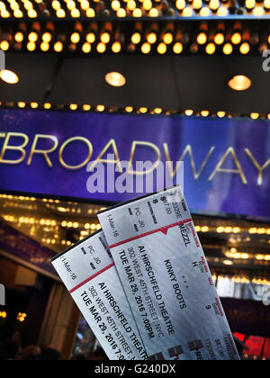 'Kinky Boots' billets de théâtre de Broadway, NYC Banque D'Images