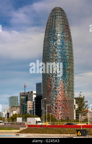 La Torre Agbar, Barcelone, Catalogne, Espagne. Banque D'Images