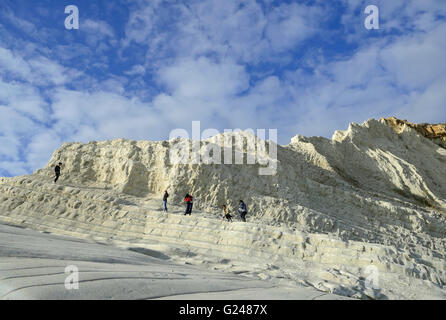 La Scala dei Turchi (escalier turc), le livre blanc de corail à Realmonte, Sicile, Italie Banque D'Images