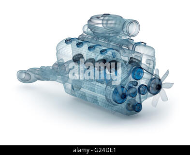 Modèle de fil moteur avec turbocompresseur plus blanc. Ma propre conception. Banque D'Images