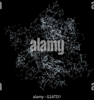 Abstract structure moléculaire sur fond sombre. Banque D'Images