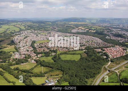 Une vue aérienne de la ville de Nouvelle-Galles du Sud et les paysages alentours Beddau Banque D'Images