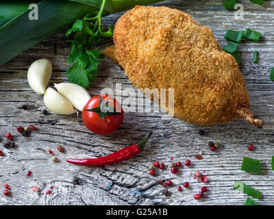 Délicieux poulet kiev escalope dans le style ukrainien Banque D'Images