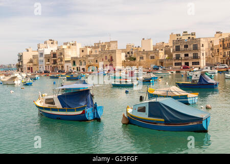 Port avec bateaux, Birzebbuga, Malte Banque D'Images