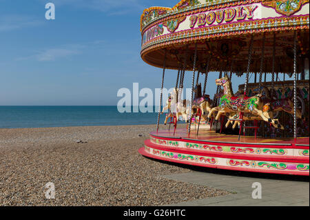 Seaside carousel vide, Brighton, UK Banque D'Images