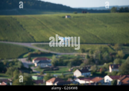 L'utilitaire de vol au vignoble de Champagne France drone Banque D'Images