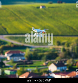 L'utilitaire de vol au vignoble de Champagne France drone Banque D'Images