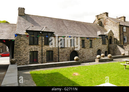 L'extérieur de l'édifice du Parlement, siège du Parlement Gallois Owain Glyndwr en 1404, Machynlleth, Powys, l'ancienne capitale du Pays de Galles Banque D'Images