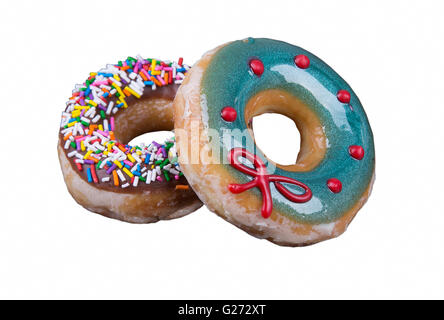 Donut avec nutrifer isolé sur fond blanc Banque D'Images