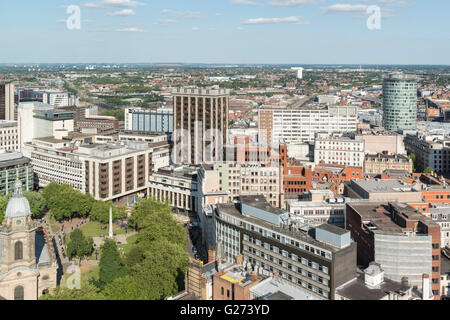 Photographie aérienne du centre-ville de Birmingham, en Angleterre. Banque D'Images