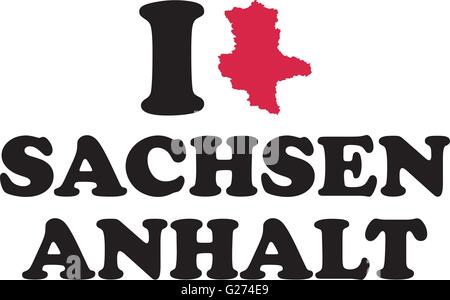 J'adore la Saxe-anhalt avec site allemand Illustration de Vecteur