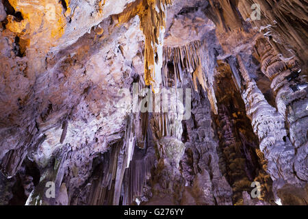 Grotte de stalactites, St Michaels, Gibraltar, Europe Banque D'Images