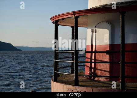 Tarrytown Phare sur la rivière Hudson avec une vue du nord-ouest sur une journée ensoleillée. Banque D'Images