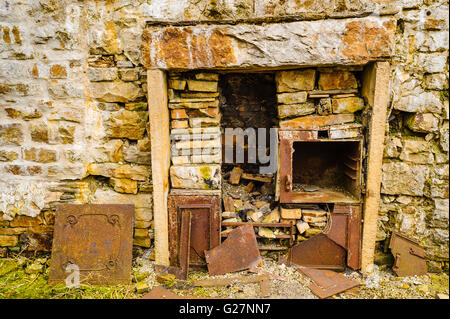 Reste de la gamme de cuisine à Crackpot Hall au-dessus dans le Swaledale Yorkshire Dales National Park en Angleterre Banque D'Images