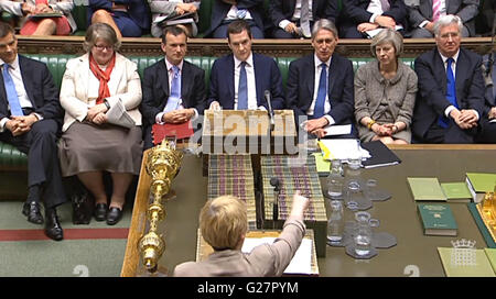 MP du travail Angela Eagle parle lors de questions au premier ministre à la Chambre des communes, Londres. Banque D'Images