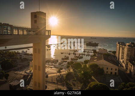 Coucher du soleil à Salvador de Bahi Brésil Banque D'Images