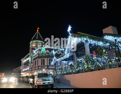 Ville de vacances ultime - Leavenworth, éclairage de Noël 8, WA, USA Banque D'Images