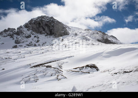 Puerto de la Ventana, un col de montagne dans le Parc Naturel de Somiedo, Asurias, le nord de l'Espagne. Avril. Banque D'Images