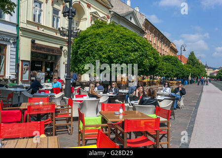 La zone piétonne du centre ville, rue Hlavna, Kosice, Slovaquie, Europe Banque D'Images