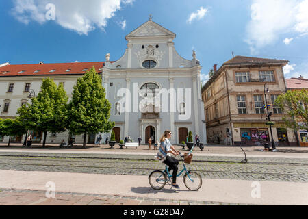 La zone piétonne du centre ville, rue Hlavna, Kosice, Slovaquie, Europe Banque D'Images