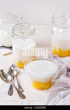 Dessert tapioca à la mangue Banque D'Images