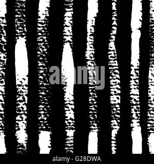 Coups de pinceau verticaux peints à la texture de décoration en noir et blanc. Résumé arrière-plan transparent répétition monochrome Illustration de Vecteur