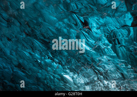 La glace, glace, grotte de glace sous le Vatnajökull, Région du Sud, Islande Banque D'Images