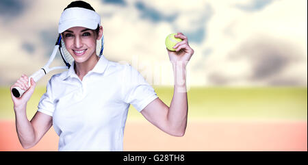 Image composite de l'athlète féminin jouant au tennis Banque D'Images