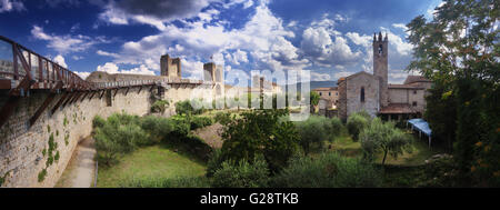Vue panoramique de Monteriggioni, Toscane, Italie Banque D'Images