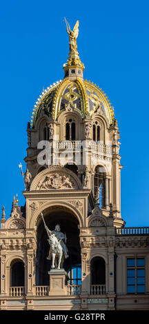 Château de Schwerin, l'entrée principale sur pont, Schwering, Mecklenburg-Vorpommern, Allemagne Banque D'Images