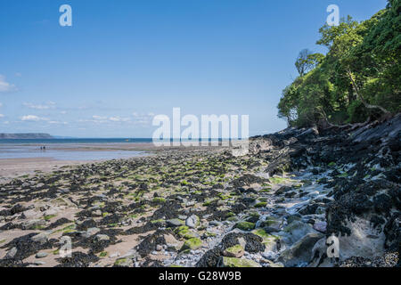 Oxwich Bay on the Gower Peninsular, pays de Galles du Sud, Royaume-Uni Banque D'Images