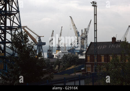 Swan Hunter Shipyard Newcastle Banque D'Images