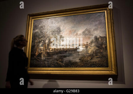 Londres, Royaume-Uni. 26 mai 2016. La pleine échelle six pieds esquisse pour vue sur la Stour, près de Dedham, vers 1821-1822 par John Constable (1776-1837) sera offert aux côtés d'autres chefs-d'Christie's 250e anniversaire La définition de l'art britannique vente à Londres le 30 juin. Le dernier grand six-pied de croquis par le gendarme en mains privées est estimée à 12-16 millions de GBP. Crédit : Images éclatantes/Alamy Live News Banque D'Images