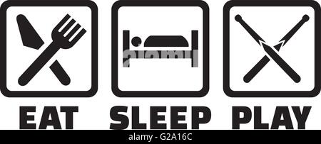 Snooker - Eat sleep play icons Illustration de Vecteur